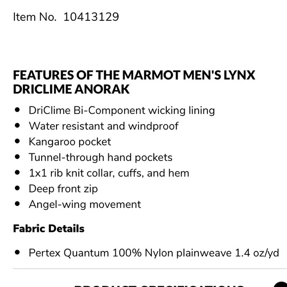 Marmot Lynx DriClime Anorak Jacket Denim Burgundy - Picture 3 of 6